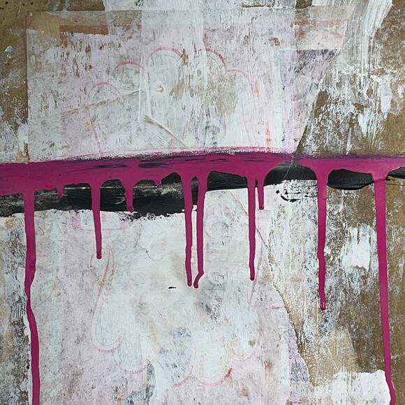 Original Mixed Media Abstract Modern Art Painting 24x36 "Son of Samurai" Signed - Picture 5 of 10